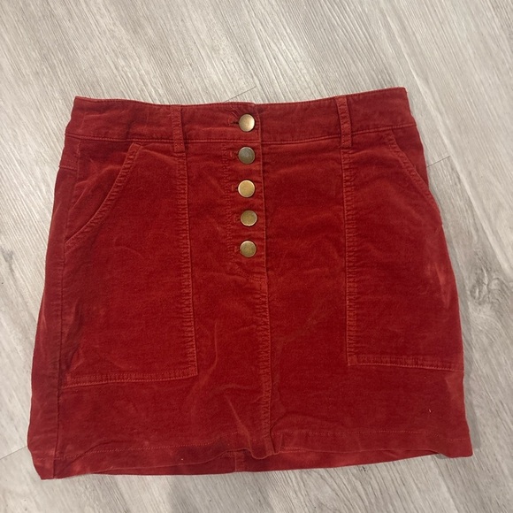 Forever 21 Red Corduroy Mini Skirt - Picture 1 of 5